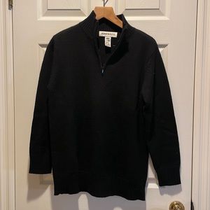 Merino wool black 1/4 zip sweater